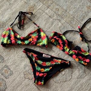 Mara Hoffman Black and Pink Bikini